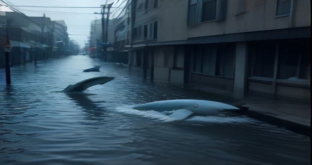 Surprise Coastal Visitor: Shark Spotted in Flooded New Jersey Street
